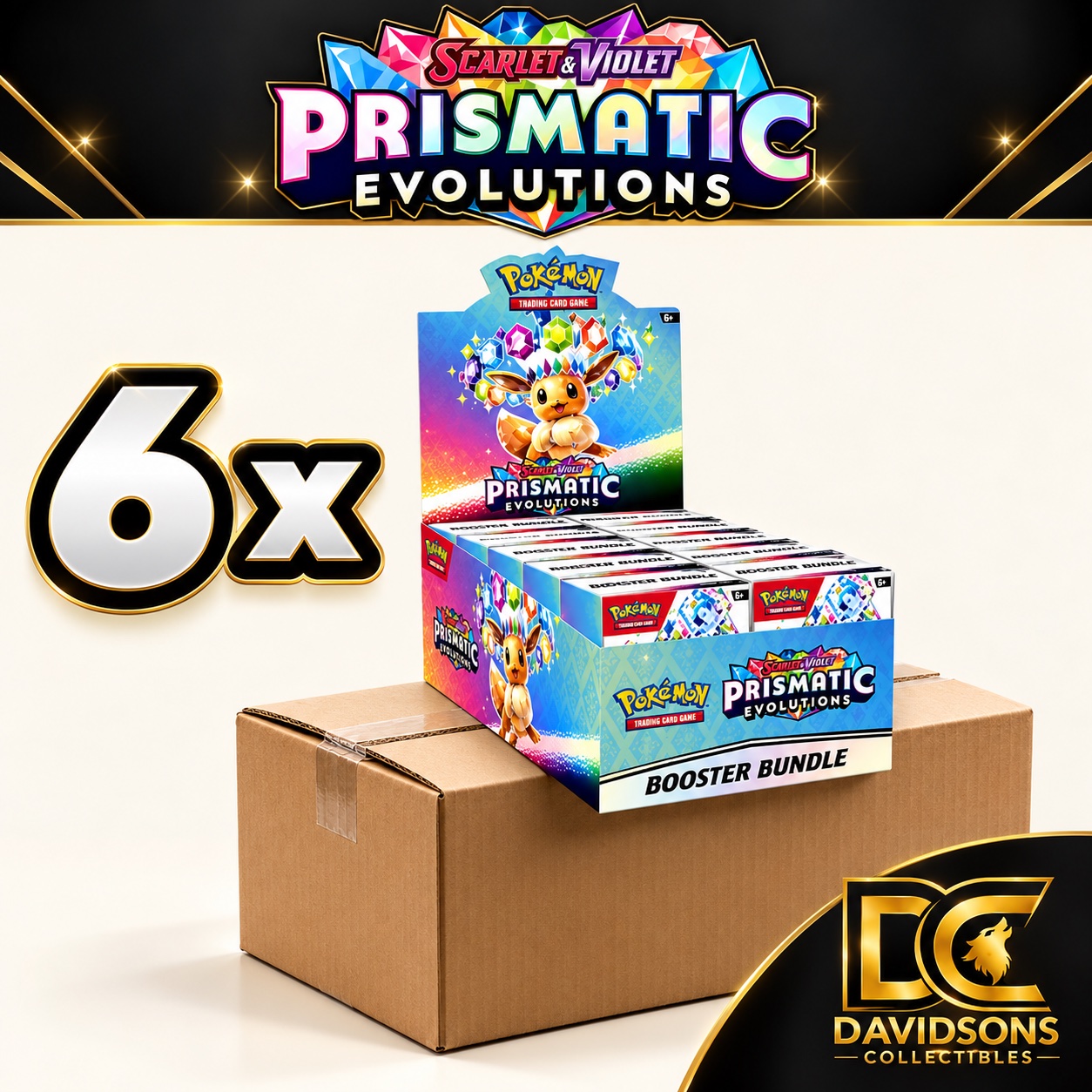 Prismatic Evolutions Booster Bundle Display